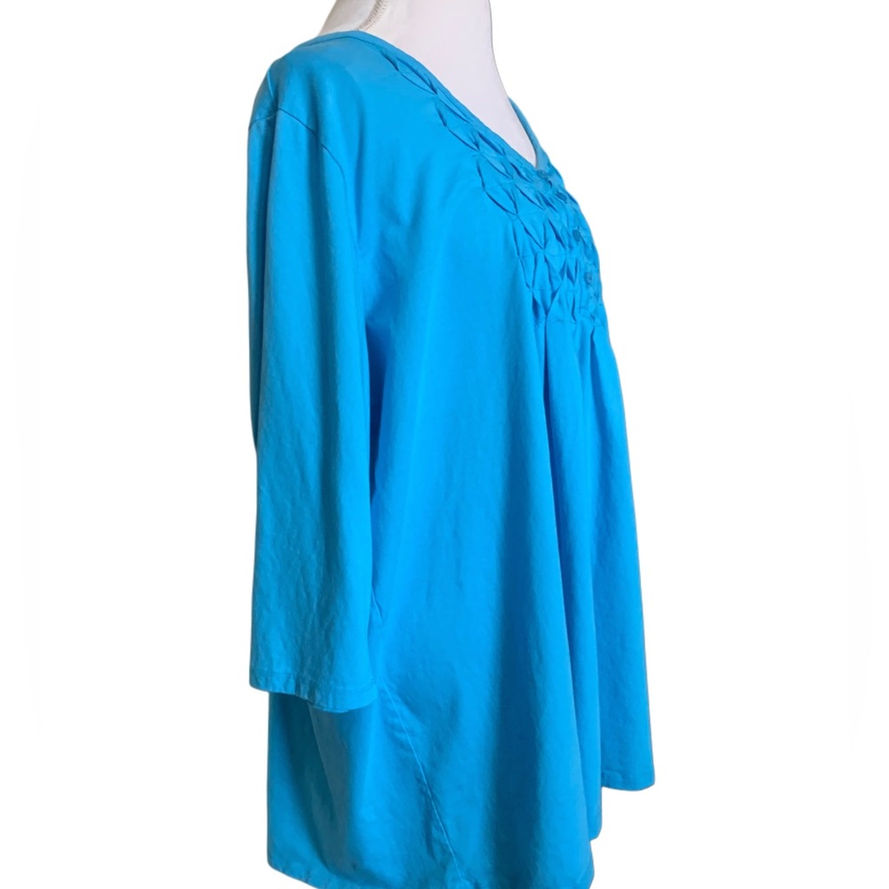 Woman Within 2X Blue Top - Picture 3 of 7